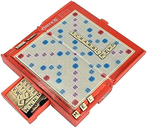 World's Smallest Scrabble Miniature Magnetic Board 3 x 1.75 x 0.5 in | Portable Family Game for Ages 8+ thumbnail 1