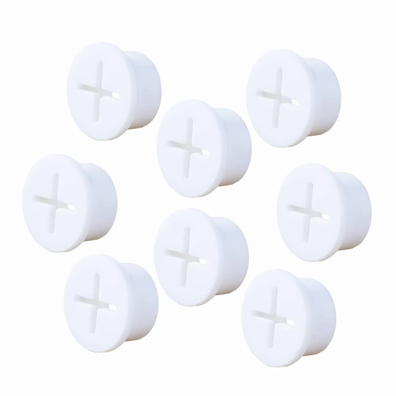 Keenkee 8 Pack Cable Cord Grommets 3/4 Inch Flexible White Silicone Rubber | For Desk and Furniture Wire Management - main product image