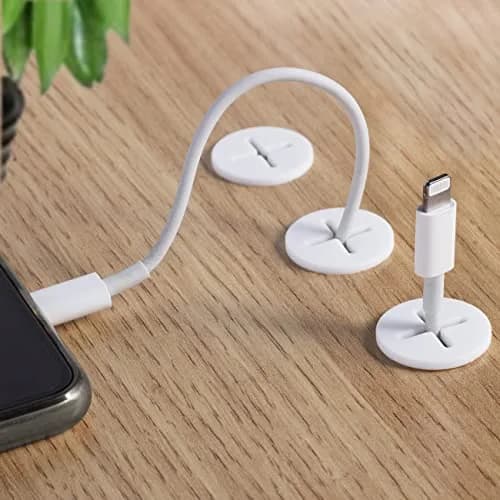 Keenkee 8 Pack Cable Cord Grommets 3/4 Inch Flexible White Silicone Rubber | For Desk and Furniture Wire Management thumbnail 7