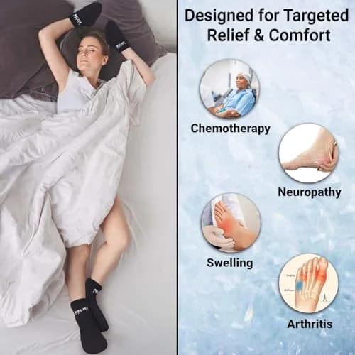 CTR BAND Relief Genius Cold Therapy Socks with Reusable Gel Ice Packs - Large (1 Pair) | Foot Pain & Inflammation Relief thumbnail 2