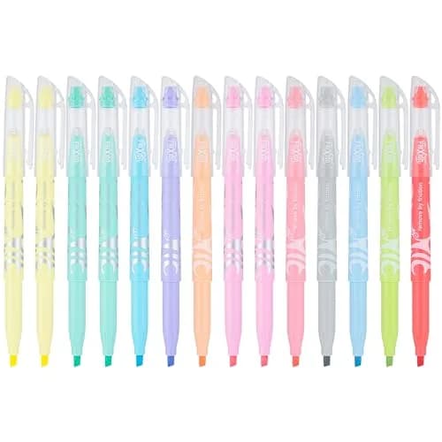 PILOT FriXion Light Pastel Erasable Highlighters 14 Count (0.1 kg) | Chisel Tip, Assorted Colors thumbnail 1