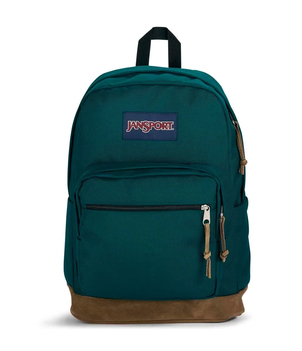 JanSport Right Pack Backpack - Durable Daypack with Padded 15" Laptop Sleeve, Spacious Main Compartment & Water Bottle Pocket - Black — Deep Juniper / One Size