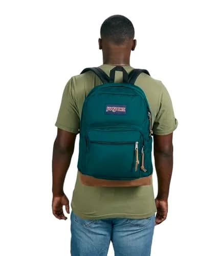 JanSport Right Pack Backpack - Durable Daypack with Padded 15" Laptop Sleeve, Spacious Main Compartment & Water Bottle Pocket - Deep Juniper thumbnail 6