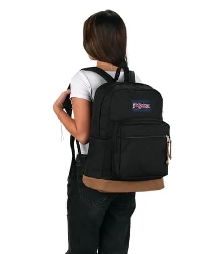 JanSport Right Pack Backpack - Durable Daypack with Padded 15" Laptop Sleeve, Spacious Main Compartment & Water Bottle Pocket - Black thumbnail 6