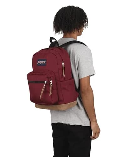 JanSport Right Pack Backpack - Durable Daypack with Padded 15" Laptop Sleeve, Spacious Main Compartment & Water Bottle Pocket - Russet Red thumbnail 6