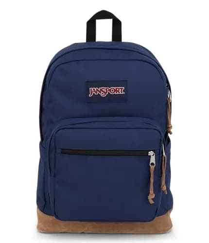 JanSport Right Pack Backpack - Durable Daypack with Padded 15" Laptop Sleeve, Spacious Main Compartment & Water Bottle Pocket - Navy thumbnail 1
