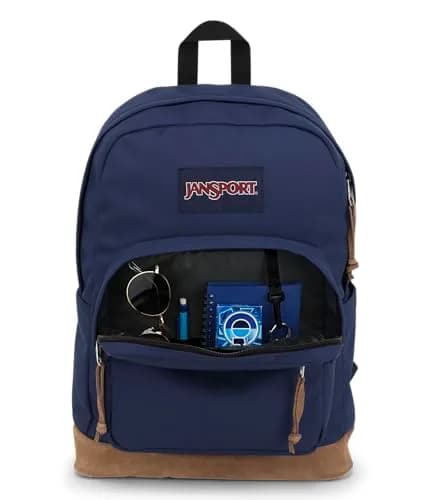 JanSport Right Pack Backpack - Durable Daypack with Padded 15" Laptop Sleeve, Spacious Main Compartment & Water Bottle Pocket - Navy thumbnail 4