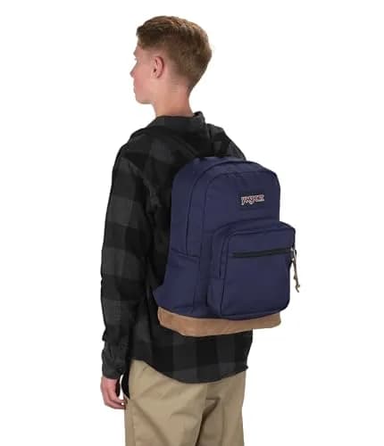JanSport Right Pack Backpack - Durable Daypack with Padded 15" Laptop Sleeve, Spacious Main Compartment & Water Bottle Pocket - Navy thumbnail 6