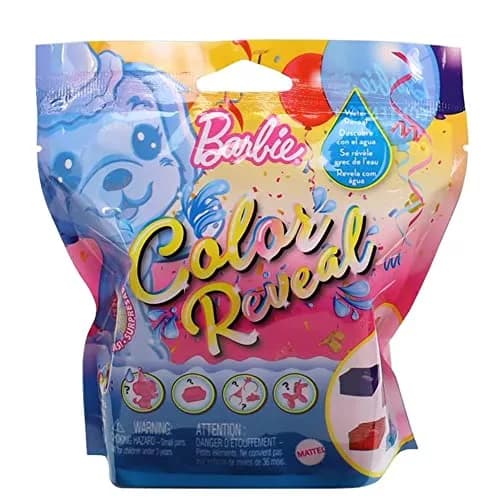 Barbie Color Reveal Pet, Party Series | Blue Metallic Coating & 5 Surprises, Kid-Friendly thumbnail 1
