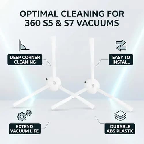 Zerodis 4pcs Robot Vacuum Side Brush for 360 S5 S7 | 7.1cm (2.8in) ABS thumbnail 2