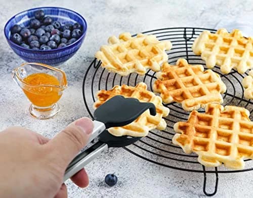 StarBlue Mini Waffle Tongs 8 Inches (20.3 cm) | Heat-Resistant Silicone & Nylon Serving Tongs with Lock thumbnail 4