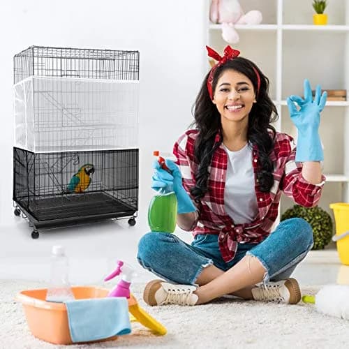 Shappy White Bird Cage Seed Catcher Net 200cm (78.7 Inch) | Keeps Cages Clean thumbnail 6