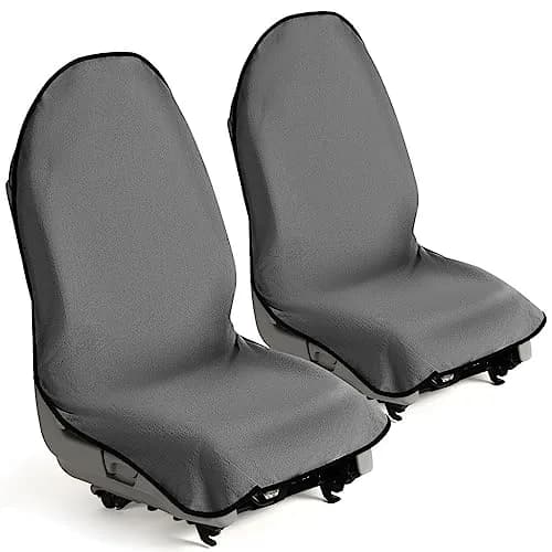lebogner Grey 2 Pack Car Seat Towel Cover Universal Fit | Protects Seats from Sweat, Dirt, and Pet Hair thumbnail 1
