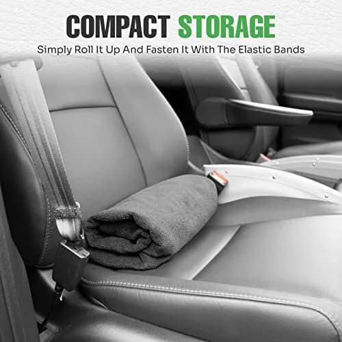 lebogner Grey 2 Pack Car Seat Towel Cover Universal Fit | Protects Seats from Sweat, Dirt, and Pet Hair thumbnail 8