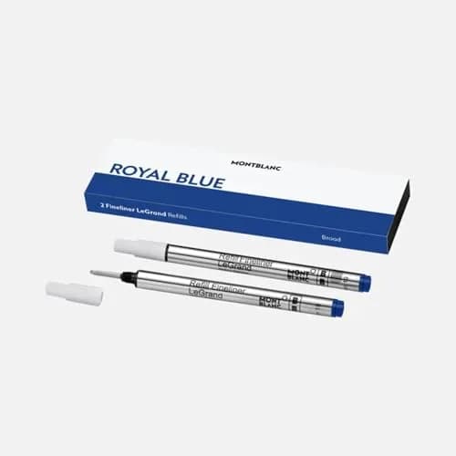 MONTBLANC LeGrand Wide Fineliner Refills, Royal Blue (2 Pack) | Quick-Dry Ink for Smudge-Free Writing thumbnail 1