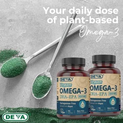 DEVA Vegan Omega-3 DHA-EPA 300MG 180 Count (Pack of 2) | Algae-Derived Essential Fatty Acids thumbnail 5