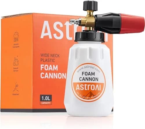 AstroAI Foam Cannon for Pressure Washer with 1/4" Quick Connect Plug, 1 L | Heavy Duty Brass Valve & Metal Parts for Car Wash Detailing thumbnail 1