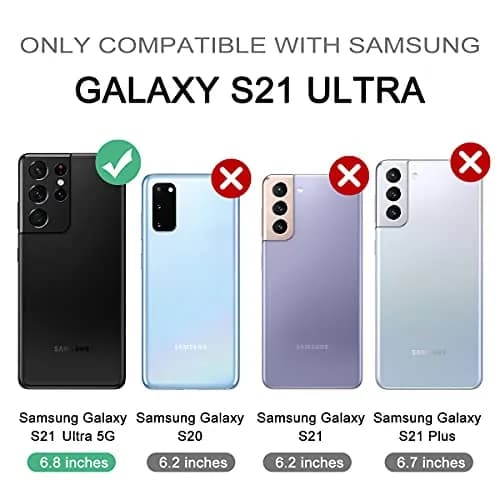 Dexnor Galaxy S21 Ultra Case with Screen Protector & Kickstand | Heavy Duty Shockproof Cover for Samsung Galaxy S21 Ultra 5G, 6.8 inch, Black thumbnail 2