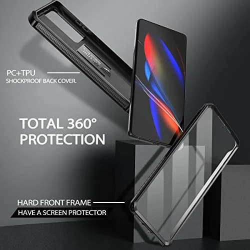 Dexnor Galaxy S21 Ultra Case with Screen Protector & Kickstand | Heavy Duty Shockproof Cover for Samsung Galaxy S21 Ultra 5G, 6.8 inch, Black thumbnail 3