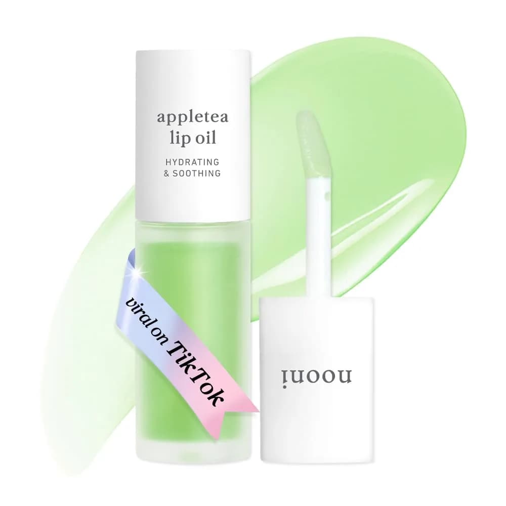NOONI Korean Lip Oil Appletea 3.5ml (0.12 Fl Oz) | Hydrating Tinted Lip Gloss with Plumping Effect