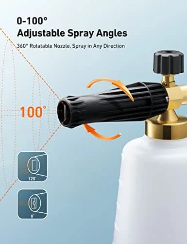 AstroAI Foam Cannon for Pressure Washer with 1/4" Quick Connect, 1.5 Liter Bottle | Heavy Duty Foam Sprayer Attachments for Car Washing thumbnail 4