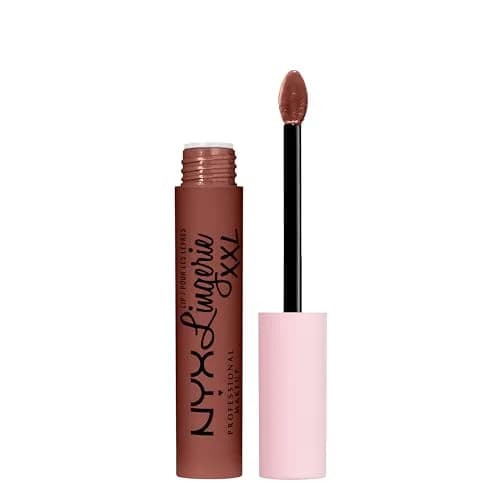 NYX PROFESSIONAL MAKEUP Lip Lingerie XXL Matte Liquid Lipstick - Low Cut (Warm Brown Nude) 4ml (0.13 Fl Oz) | Long-Lasting Matte Finish thumbnail 1