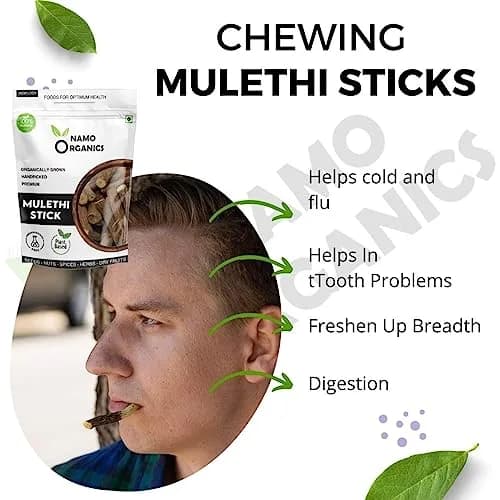 Namo Organics Mulethi Stick for Eating 100g (3.53 oz) | Organic Licorice Root for Throat thumbnail 3