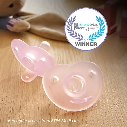 Philips Avent Soothie Heart Baby Pacifier for 3-18 Months, BPA-Free, Pink, 2 Count (7cm x 10cm x 4cm) thumbnail 6
