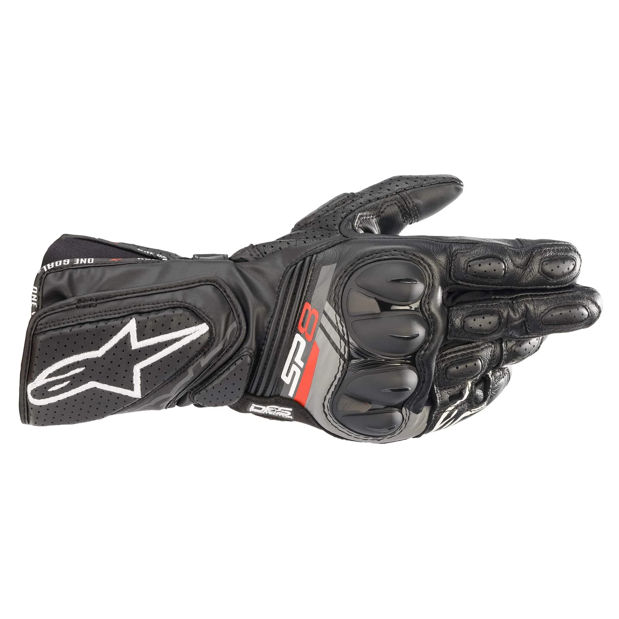 Alpinestars SP-8 V3 Black Leather Full Gauntlet Gloves - Large