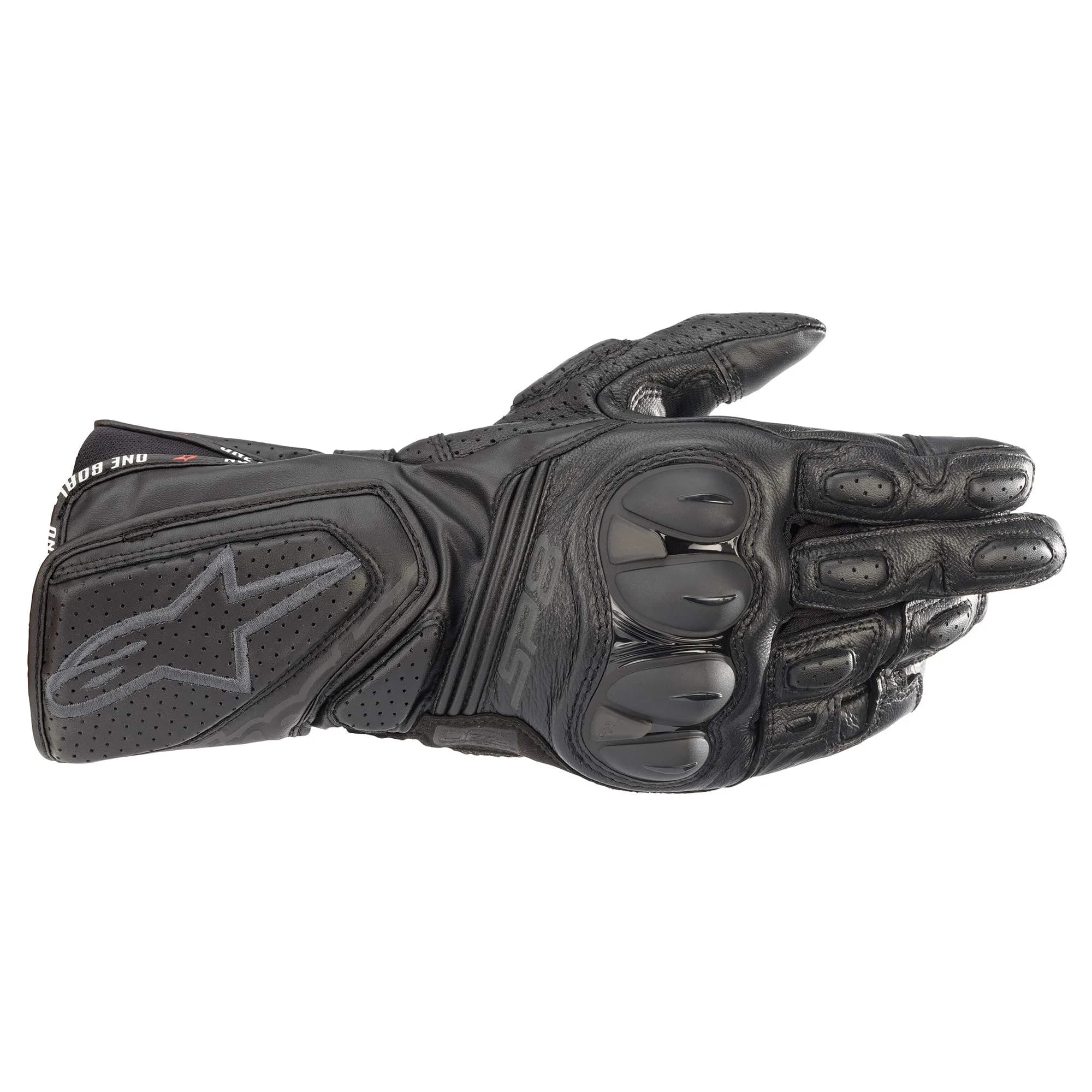 Alpinestars SP-8 V3 Black/Black Leather Full Gauntlet Gloves - X-Large - main product image