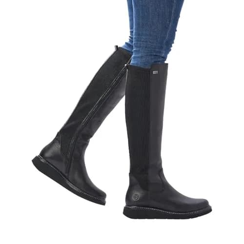 Remonte Women's D3975 Knee High Boot 11 Black | Water-Resistant Leather, Comfort Width, Side Zipper thumbnail 2
