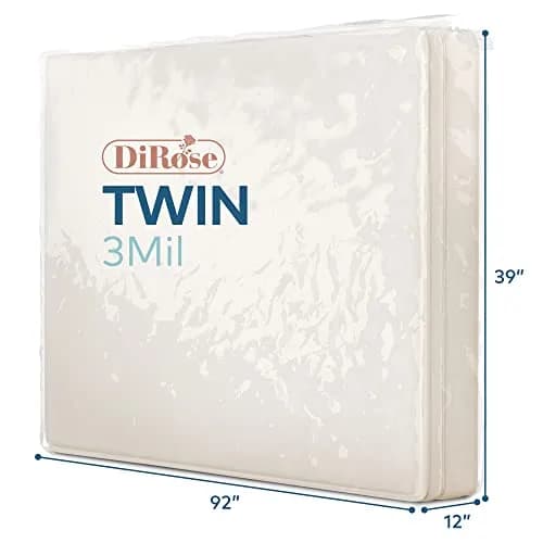 DiRose Clear Mattress Storage Bag Twin Size | Heavy Duty 3 Mil Waterproof Protector (2-Pack, 39"x12"x92") thumbnail 2