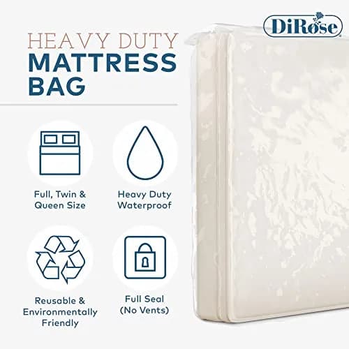 DiRose Clear Mattress Storage Bag Twin Size | Heavy Duty 3 Mil Waterproof Protector (2-Pack, 39"x12"x92") thumbnail 3