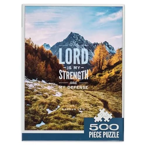 Christian Art Gifts Lord is My Strength 500 Piece Jigsaw Puzzle | Bible Scripture Puzzle for Adults & Kids thumbnail 1