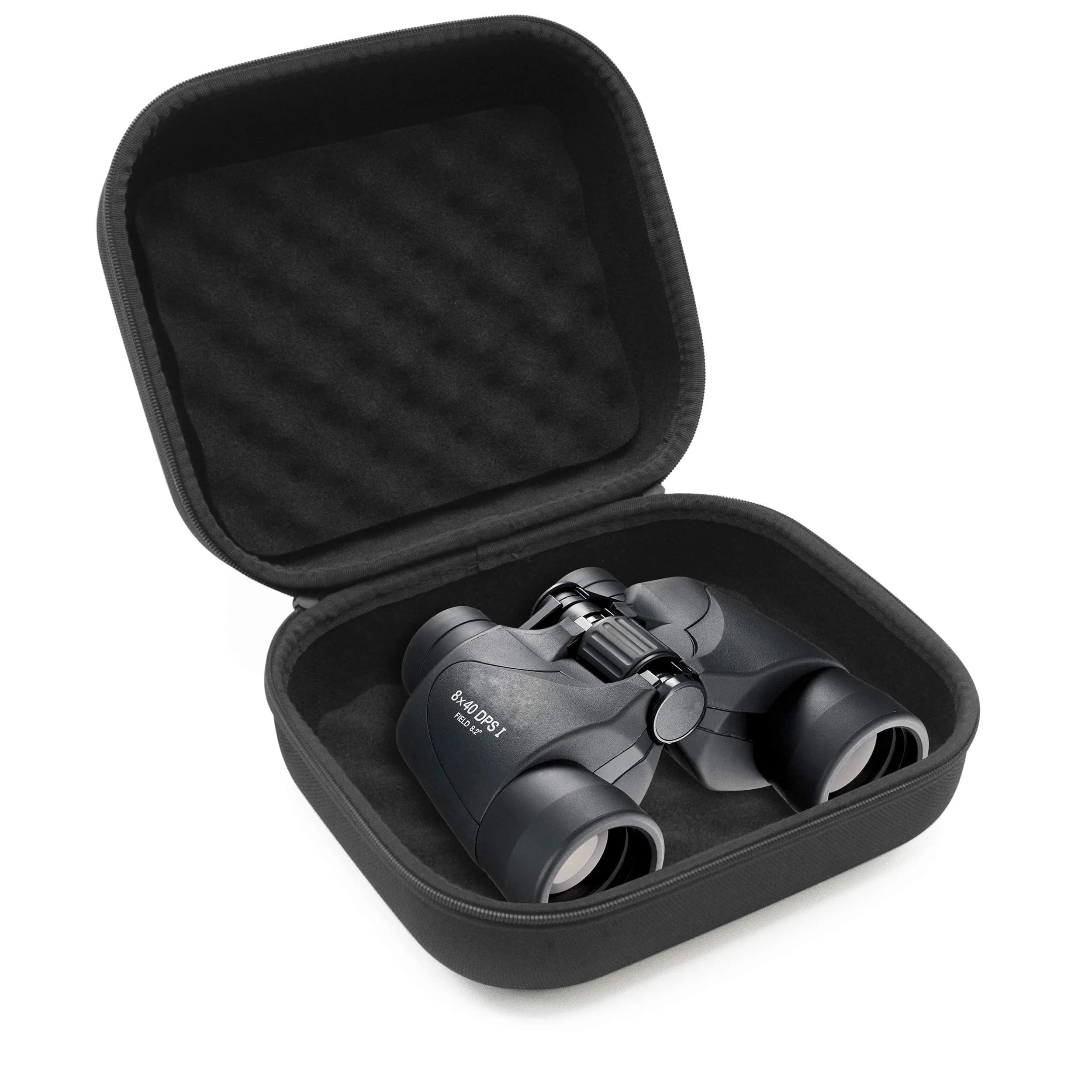 CASEMATIX Binocular Case with Impact-Absorbing Foam Interior - Hard Shell Protection, Reinforced Zippers, Rubber Handle, Accessory Bag (9.5" x 8" x 4.5")