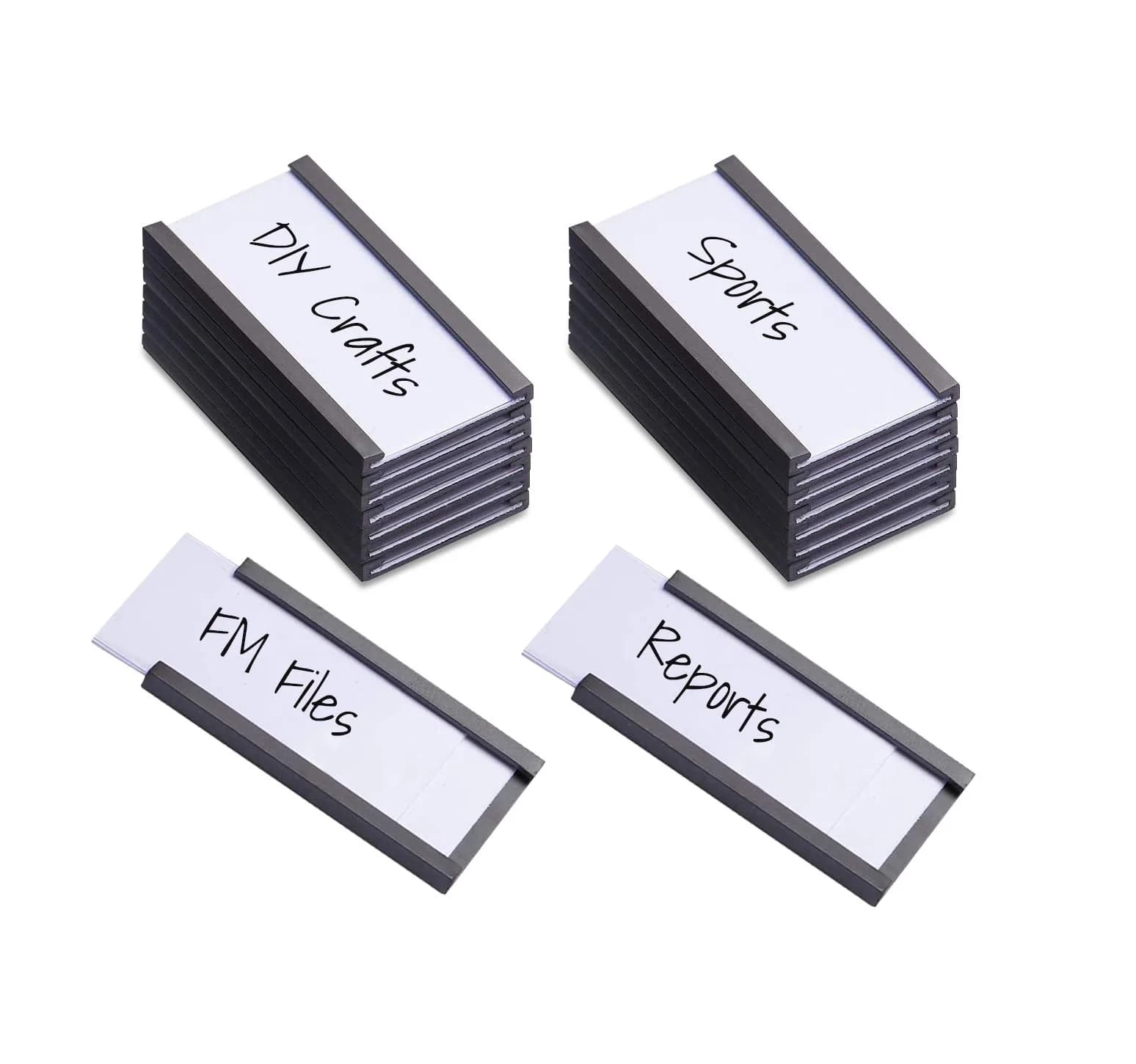 Flexible Magnets Magnetic Shelf Label Data Card Holders 1" x 2" | Reusable Labels for Shelf Organization