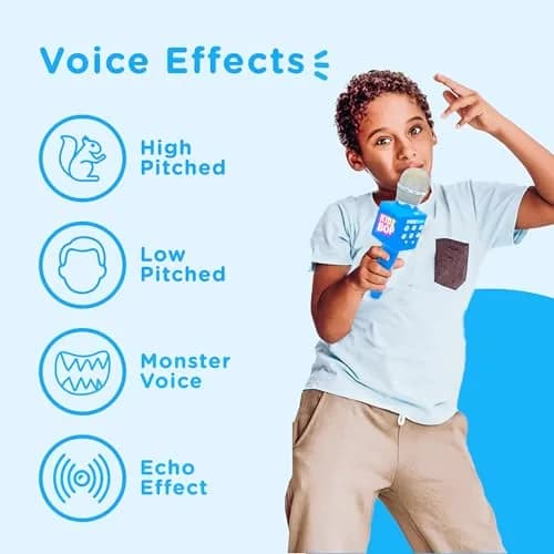 Move2Play Kidz Bop Bluetooth Karaoke Microphone | Musical Instrument Toy for Kids Ages 3-8+ Years Old | Blue thumbnail 5