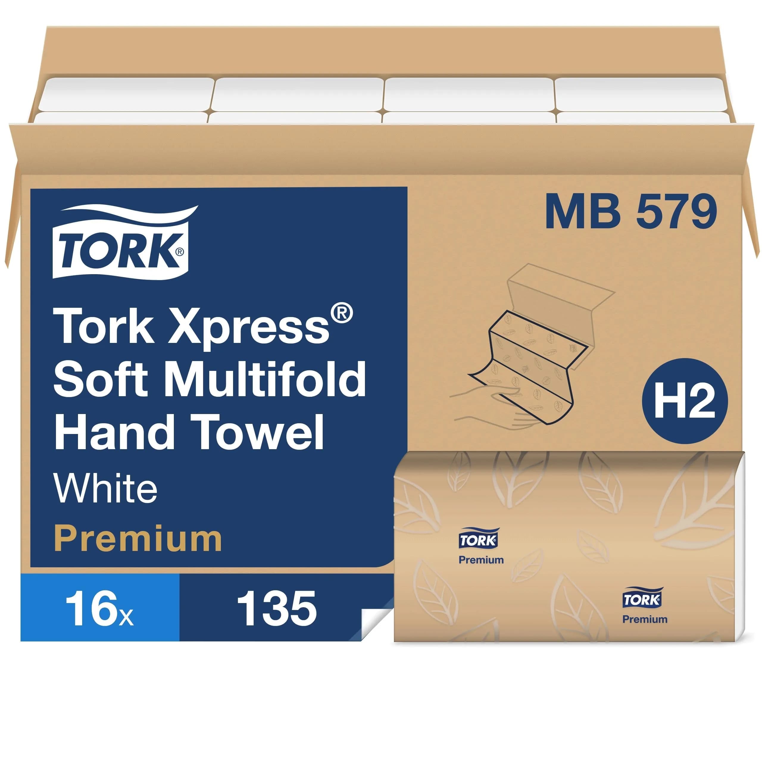 Tork Soft Xpress Multifold Paper Hand Towels 2-Ply 2160 Sheets | FSC Certified, Compatible with H2 Dispensers - main product image