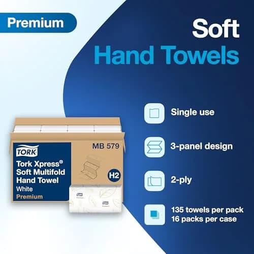 Tork Soft Xpress Multifold Paper Hand Towels 2-Ply 2160 Sheets | FSC Certified, Compatible with H2 Dispensers thumbnail 2