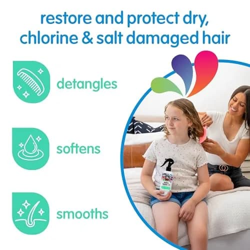 SoCozy Swim 2-in-1 Leave-In Conditioner Spray for Kids Hair | 250ml (8 Fl Oz) Pack of 2 | Repairs Pool, Sun & Salt Damaged Hair thumbnail 3