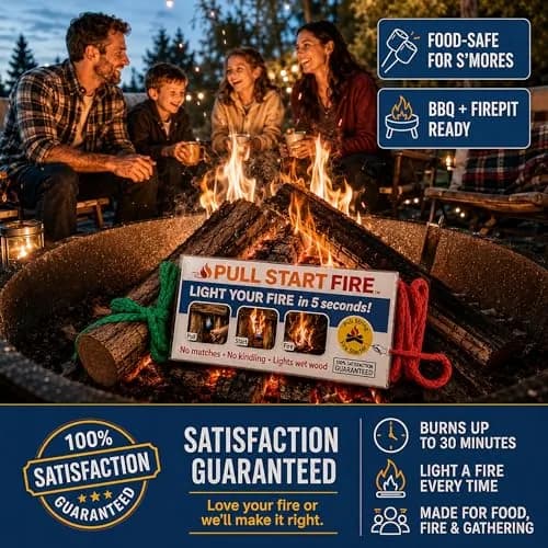 Pull Start Fire Solid Fire Fuel 6 Pack | Waterproof, Windproof, Burns 30 Min thumbnail 5