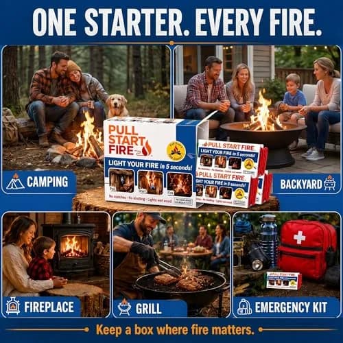 Pull Start Fire Solid Fire Fuel 6 Pack | Waterproof, Windproof, Burns 30 Min thumbnail 7