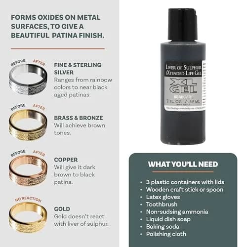 The Beadsmith XL Gel Liver of Sulfur 59ml | Extended Life Patina for Metal Art & Jewelry thumbnail 2