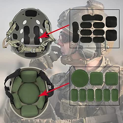 AOUTACC Universal Helmet Pads 19PCS (9 Foam Pads + 10 Hook&Loop Circles) | Replacement Foam Padding Kit for Bike Helmets thumbnail 6