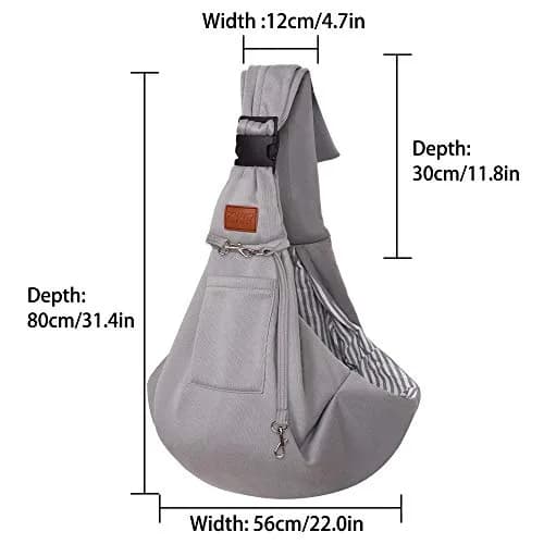 FDJASGY Small Dog Sling Carrier Grey | Hands-Free Pet Travel Bag Backpack 30cm (12in) | Breathable Mesh for Small Dogs & Puppies thumbnail 4