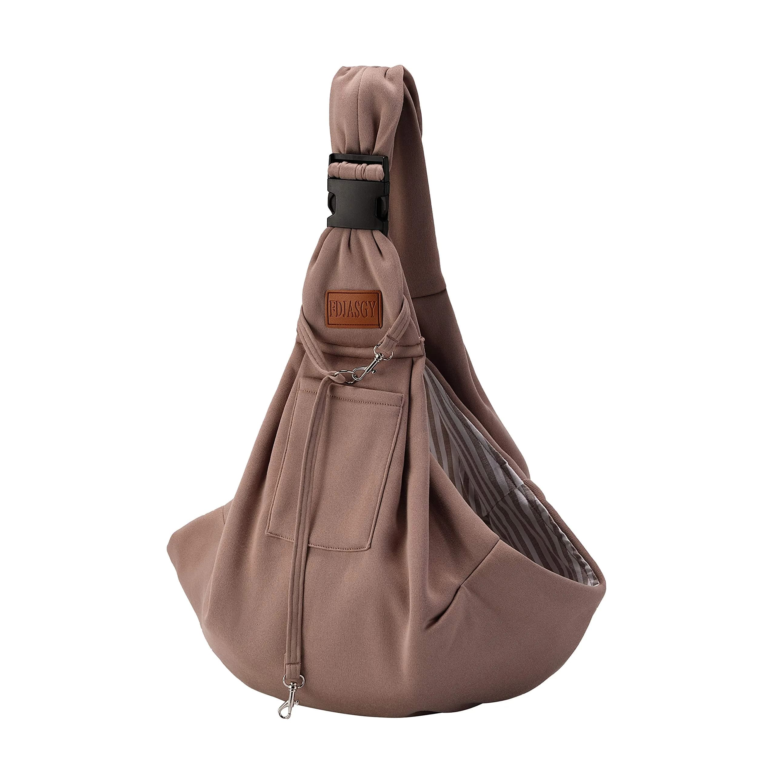 FDJASGY Small Dog Sling Carrier Grey | Hands-Free Pet Travel Bag Backpack 30cm (12in) | Breathable Mesh for Small Dogs & Puppies — Khaki