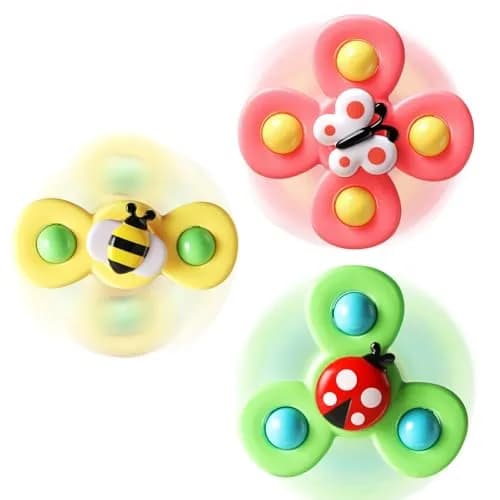 ALASOU Suction Cup Spinner Airplane Travel Toys 3-Pack | Engaging Play for Babies 12+ Months thumbnail 1