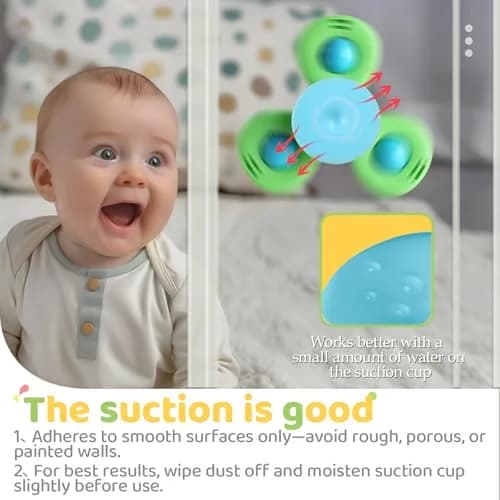 ALASOU Suction Cup Spinner Airplane Travel Toys 3-Pack | Engaging Play for Babies 12+ Months thumbnail 6