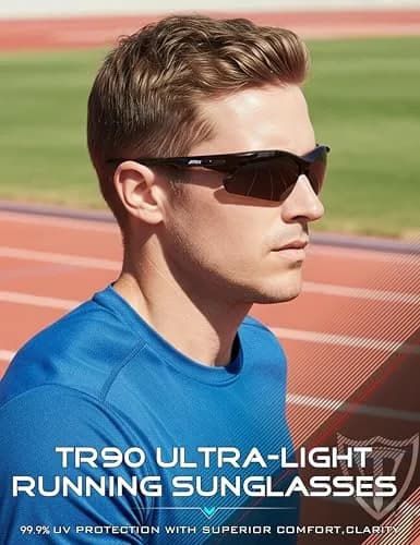 ATTCL Polarized Wrap Around Sunglasses for Men | UV400 Protection, TR90 Frame, 77mm Lens Width thumbnail 9