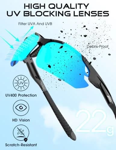 ATTCL Polarized Wrap Around Sunglasses for Men 77mm (2.4 in) | UV400 Protection, Anti-Glare Coating thumbnail 4